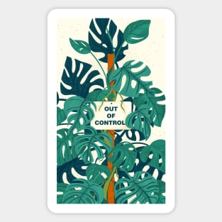 Out of Control Monstera Plant Sticker
